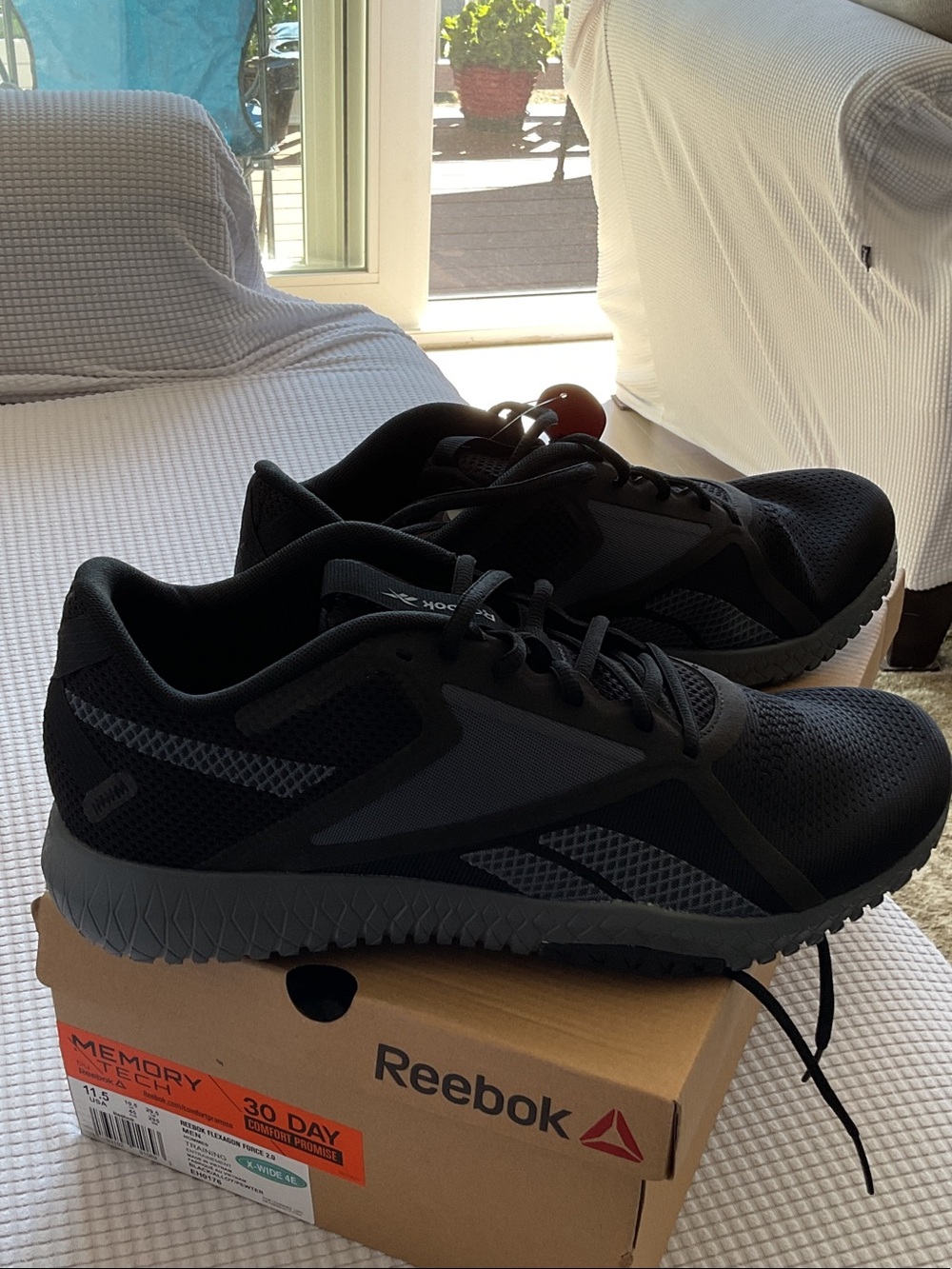 Reebok All-Black Mesh Training Sneakers